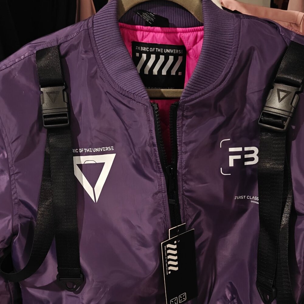 Fabric of the Universe Purple Bomber Jacket